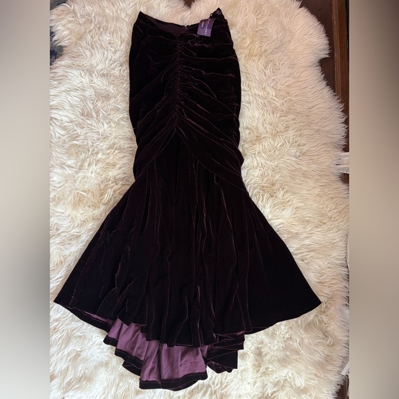 Ralph Lauren Collection Purple Label Velvet Long Maxi Skirt 4 Formal Runway 2003 - Picture 5 of 11